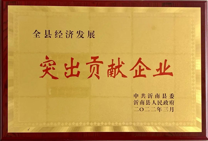熱烈祝賀東岳機械被授予2021年沂南縣“突出貢獻企業(yè)”榮譽(yù)稱(chēng)號